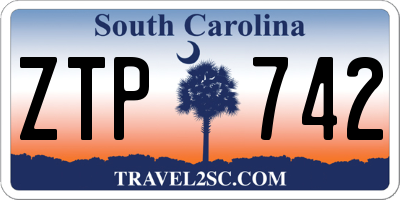 SC license plate ZTP742