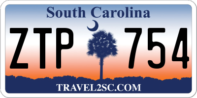SC license plate ZTP754