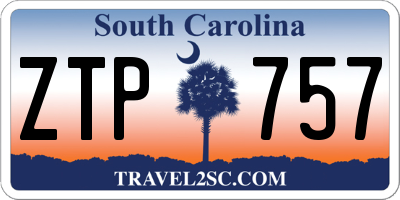 SC license plate ZTP757