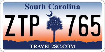 SC license plate ZTP765