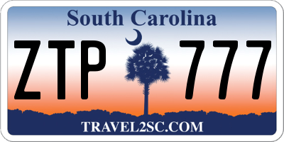 SC license plate ZTP777