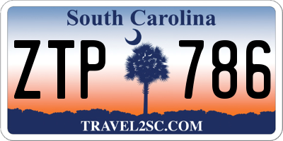 SC license plate ZTP786
