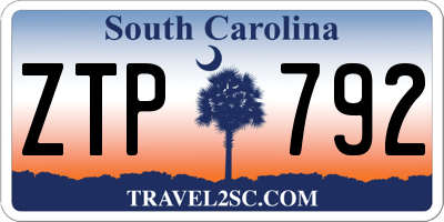 SC license plate ZTP792