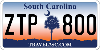 SC license plate ZTP800