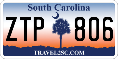 SC license plate ZTP806