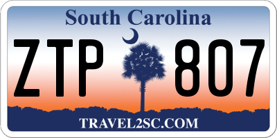 SC license plate ZTP807