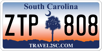 SC license plate ZTP808