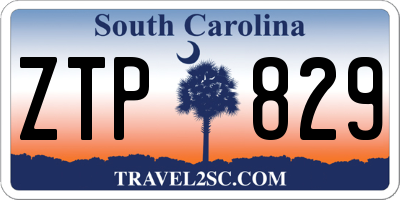 SC license plate ZTP829