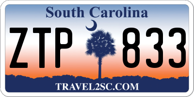 SC license plate ZTP833