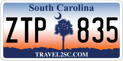 SC license plate ZTP835