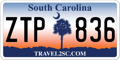 SC license plate ZTP836
