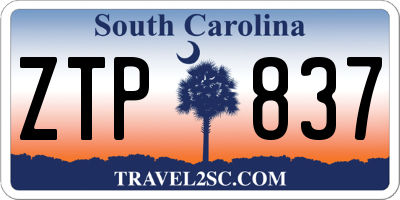 SC license plate ZTP837