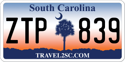 SC license plate ZTP839