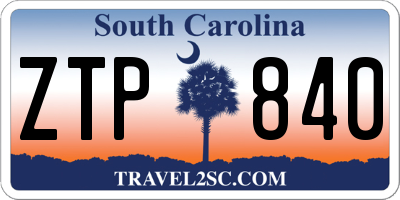 SC license plate ZTP840