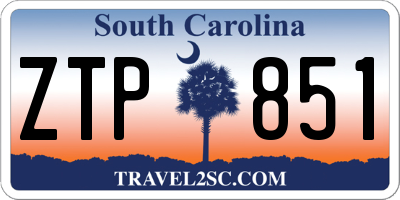 SC license plate ZTP851