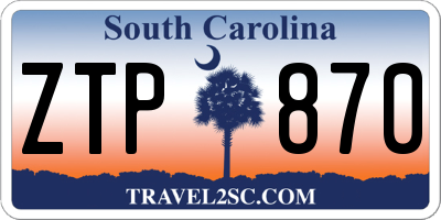 SC license plate ZTP870