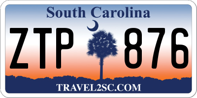 SC license plate ZTP876