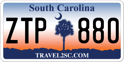 SC license plate ZTP880