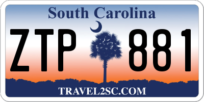SC license plate ZTP881