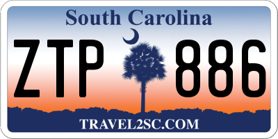 SC license plate ZTP886