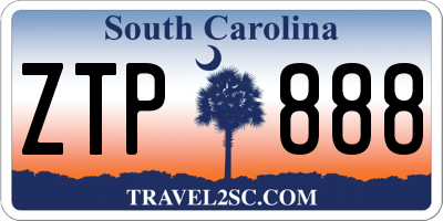 SC license plate ZTP888