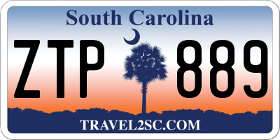 SC license plate ZTP889