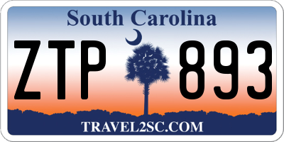 SC license plate ZTP893