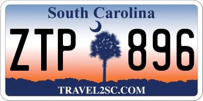 SC license plate ZTP896