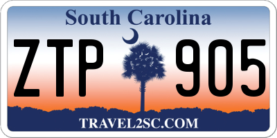 SC license plate ZTP905