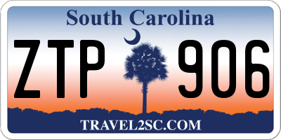 SC license plate ZTP906