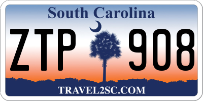 SC license plate ZTP908