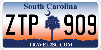 SC license plate ZTP909