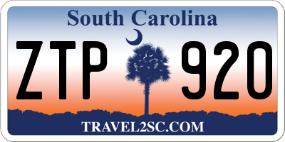 SC license plate ZTP920