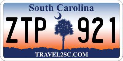 SC license plate ZTP921