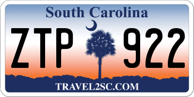 SC license plate ZTP922