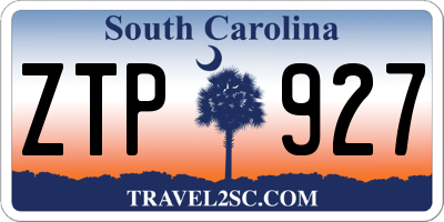 SC license plate ZTP927