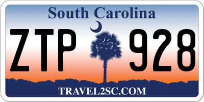 SC license plate ZTP928