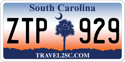 SC license plate ZTP929