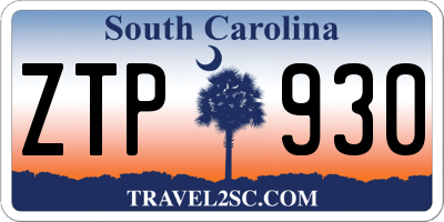 SC license plate ZTP930