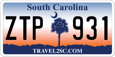 SC license plate ZTP931