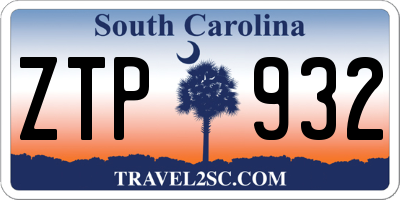SC license plate ZTP932