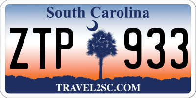 SC license plate ZTP933