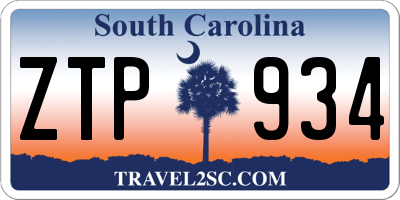 SC license plate ZTP934