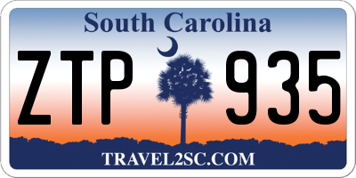 SC license plate ZTP935