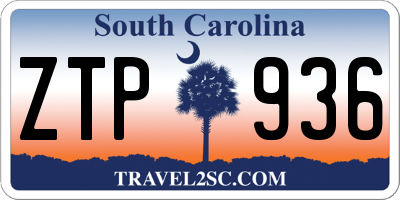 SC license plate ZTP936