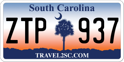 SC license plate ZTP937