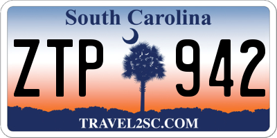 SC license plate ZTP942
