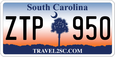 SC license plate ZTP950