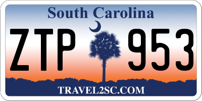 SC license plate ZTP953