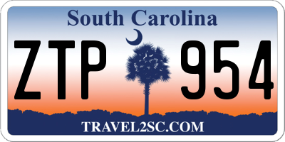 SC license plate ZTP954